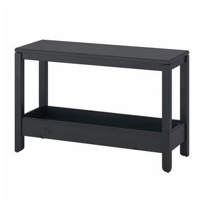 Grey HAVSTA console table with shelf & sturdy legs.