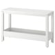 HAVSTA white pine console table, rectangular top, single shelf, four legs.