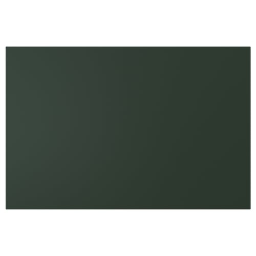 A HAVSTORP rectangular panel in deep green, smooth acrylic finish, fiberboard construction, with clean lines.