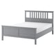 HEMNES Bed frame with mattress, grey stained/Åkrehamn firm, 160x200 cm