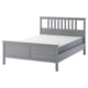 HEMNES Bed frame with mattress, grey stained/Valevåg extra firm, 160x200 cm