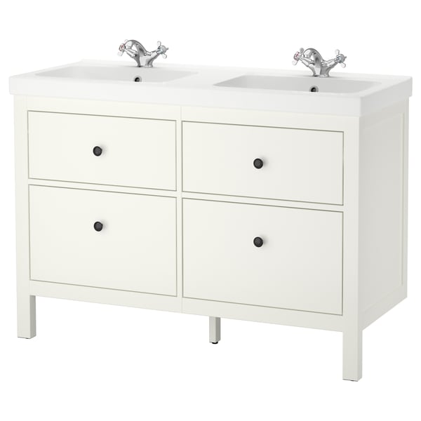HEMNES / ORRSJÖN Wash-stnd w drawers/wash-basin/taps, white, 122x49x89 cm