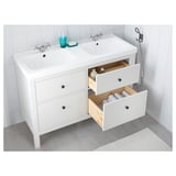 HEMNES / ORRSJÖN Wash-stnd w drawers/wash-basin/taps, white, 122x49x89 cm
