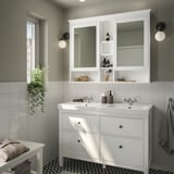 HEMNES / ORRSJÖN Wash-stnd w drawers/wash-basin/taps, white, 122x49x89 cm