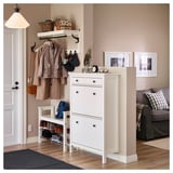 HEMNES Shoe cabinet with 2 compartments, white, 89x30x127 cm