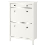 HEMNES Shoe cabinet with 2 compartments, white, 89x30x127 cm