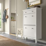 HEMNES Shoe cabinet with 2 compartments, white, 89x30x127 cm