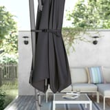 HISSÖ / IGGÖN Parasol, hanging with base, anthracite/dark grey, 300 cm
