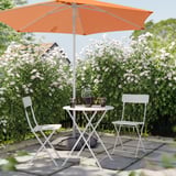 HÖGÖN / IGGÖN Parasol with base, bright orange/dark grey, 270 cm