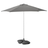 HÖGÖN / IGGÖN Parasol with base, grey/dark grey, 270 cm
