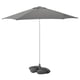Option: HÖGÖN / IGGÖN Parasol with base, grey/dark grey, 270 cm