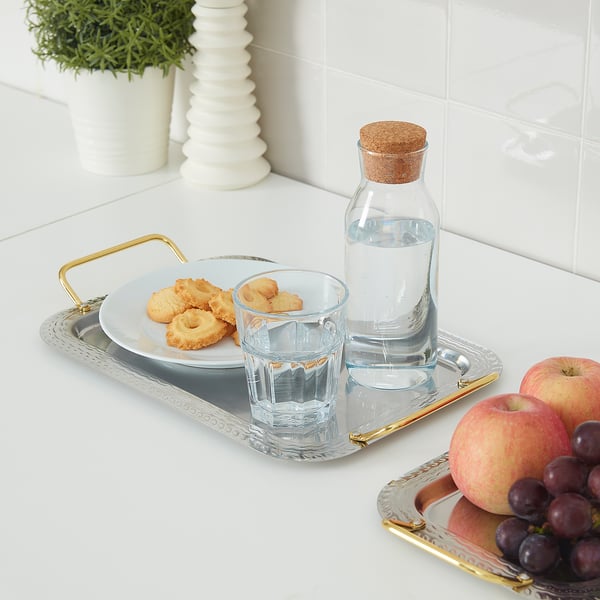 HUSBEHOV Tray, set of 2, stainless steel