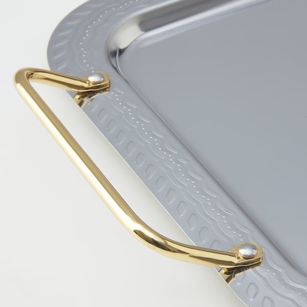 HUSBEHOV Tray, set of 2, stainless steel