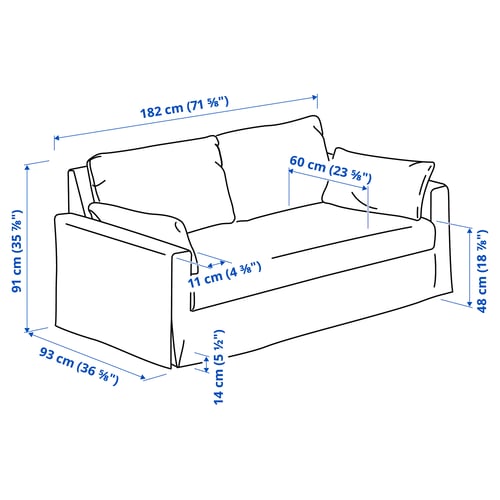 Illustration with measurements for the product: HYLTARP.