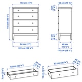 IDANÄS Chest of 4 drawers, dark brown stained, 104x118 cm