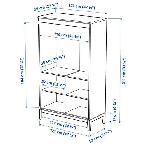 Illustration with measurements for the product: IDANÄS.