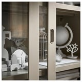 IDÅSEN Cabinet with sliding glass doors, beige, 120x140 cm