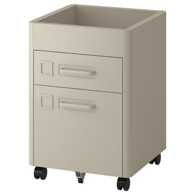 IDÅSEN Drawer unit on castors, beige, 42x61 cm