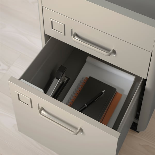 IDÅSEN Drawer unit with smart lock, beige, 42x61 cm