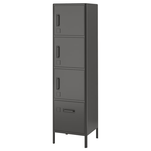 IDÅSEN high with drawer and doors, dark grey, 45x172 cm IKEA