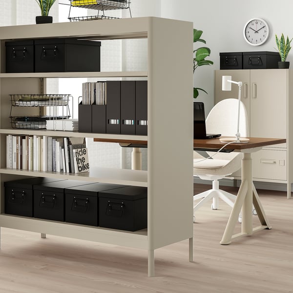 IDÅSEN Shelving unit, beige, 120x140 cm