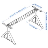 IDÅSEN Underframe for table top, beige, 146x67x76 cm