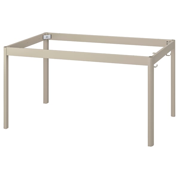IDÅSEN table base, beige, metal, rectangular, clean design.