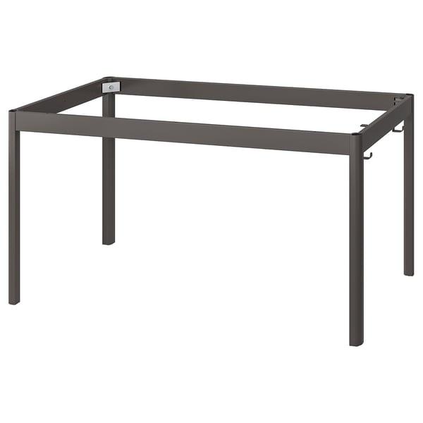 An IDÅSEN table frame, black, with square, sturdy metal design.