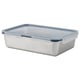 IKEA 365+ Food container with lid, large rectangular/stainless steel plastic, 3 l