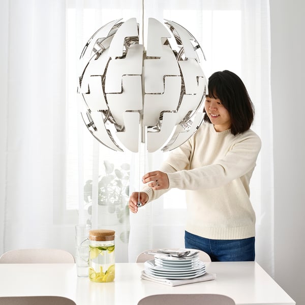 IKEA PS 2014 Pendant lamp, white/silver-colour, 52 cm