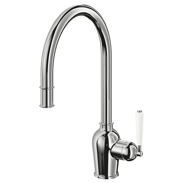 INSJÖN Kitchen mixer tap w pull-out spout, chrome-plated