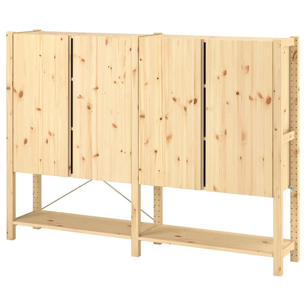 IVAR 2 sections/shelves/cabinet, pine, 174x30x124 cm