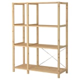 IVAR 2 sections/shelves, pine, 134x50x179 cm
