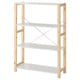 Option: IVAR Shelving unit, pine/metal white, 89x30x124 cm