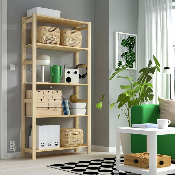 IVAR Shelving unit, pine, 89x30x179 cm