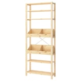 IVAR Shelving unit, with 2 box shelves/pine, 89x30x226 cm
