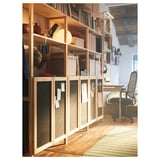 IVAR Shelving unit, with 2 doors pine/felt felt, 89x30x179 cm