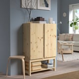 IVAR Shelving unit with cabinet, pine, 80x30x120 cm