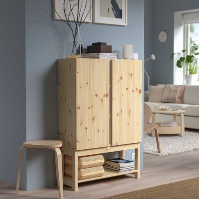 IVAR Shelving unit with cabinet, pine, 80x30x120 cm