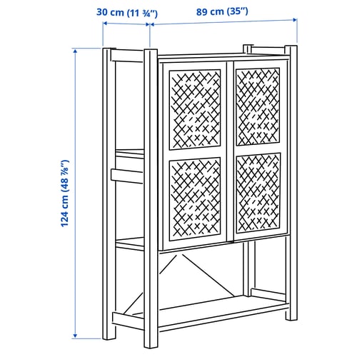 Illustration with measurements for the product: IVAR.