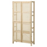 IVAR Shelving unit with doors, with 4 doors/pine, 89x30x179 cm