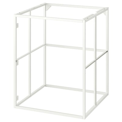 Ikea JÄRNBODA white metal kitchen cabinet frame, square.