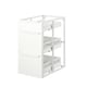 White JÄRNBODA metal kitchen cabinet with 3 drawers and slow-close mechanism.