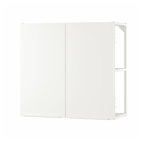 A white JÄRNBODA wall cabinet with a sleek, rectangular design and one visible shelf, made of steel and plastic.