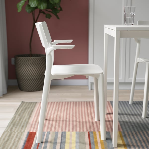 Buy JANINGE White Chair with Armrests Online Oman IKEA