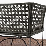 JUTHOLMEN 2-seat modular sofa, outdoor, dark grey/Kuddarna beige, 146x73 cm