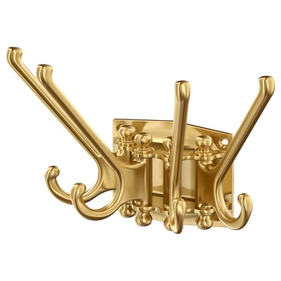 KÄMPIG 4-armed swivel hook, brass-colour