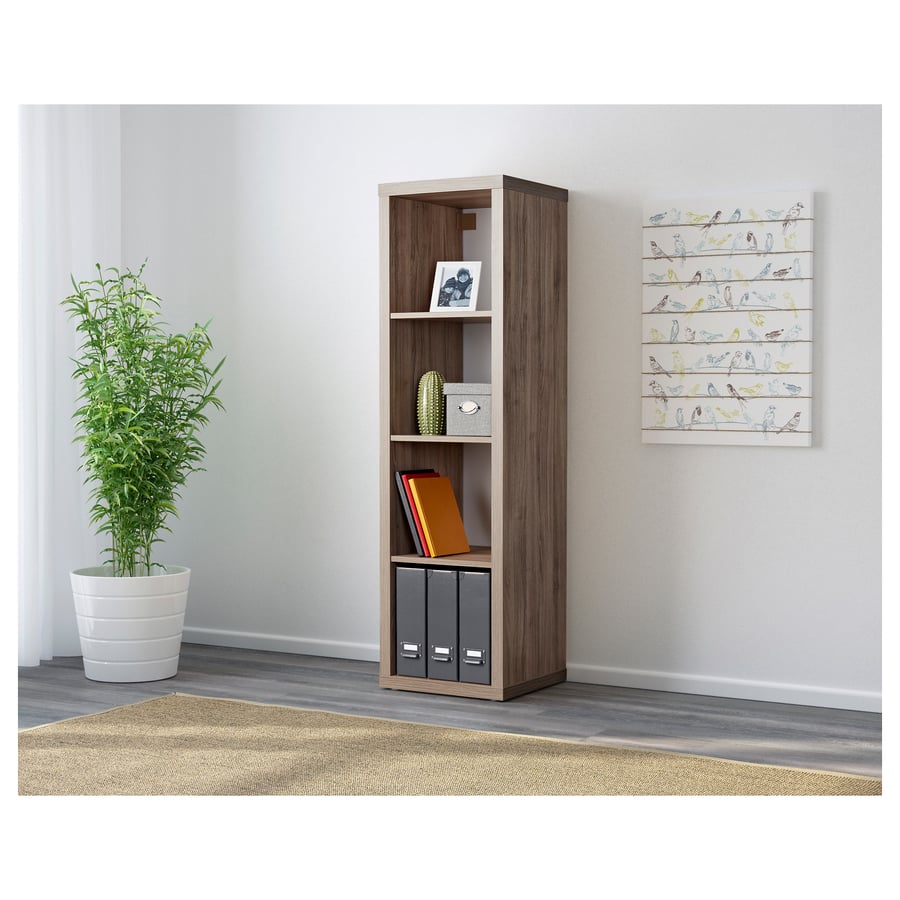 KALLAX shelving unit, walnut effect light grey, 42x147 cm IKEA