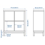 KALLAX Shelving unit with underframe, walnut effect/light grey white, 77x94 cm