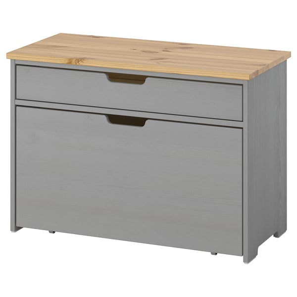 KALLSÖ Storage bench, grey, 80x38x56 cm
